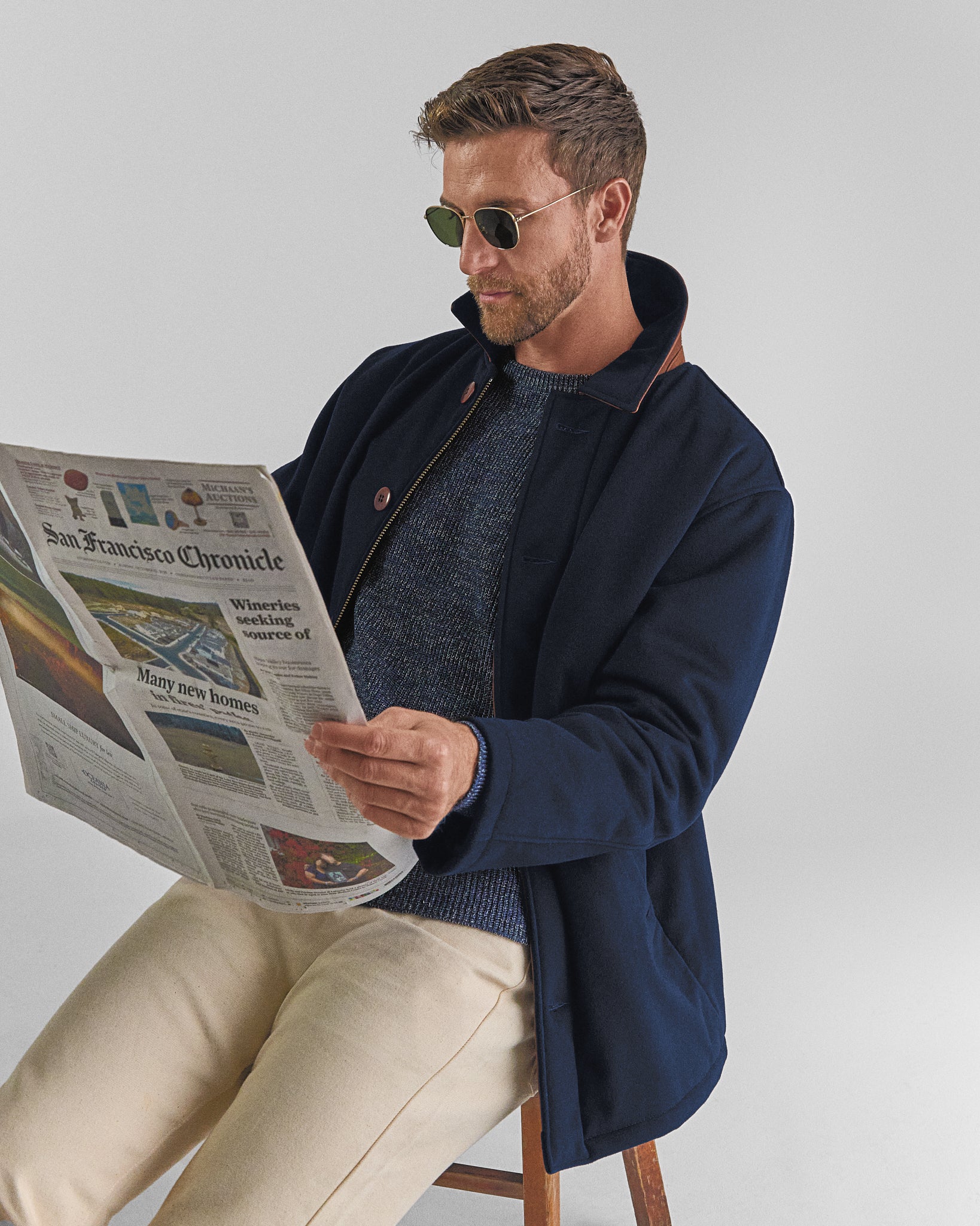 THE CAMBRIDGE - Navy Lux Wool Classic Fit - Golden Bear Sportswear 
