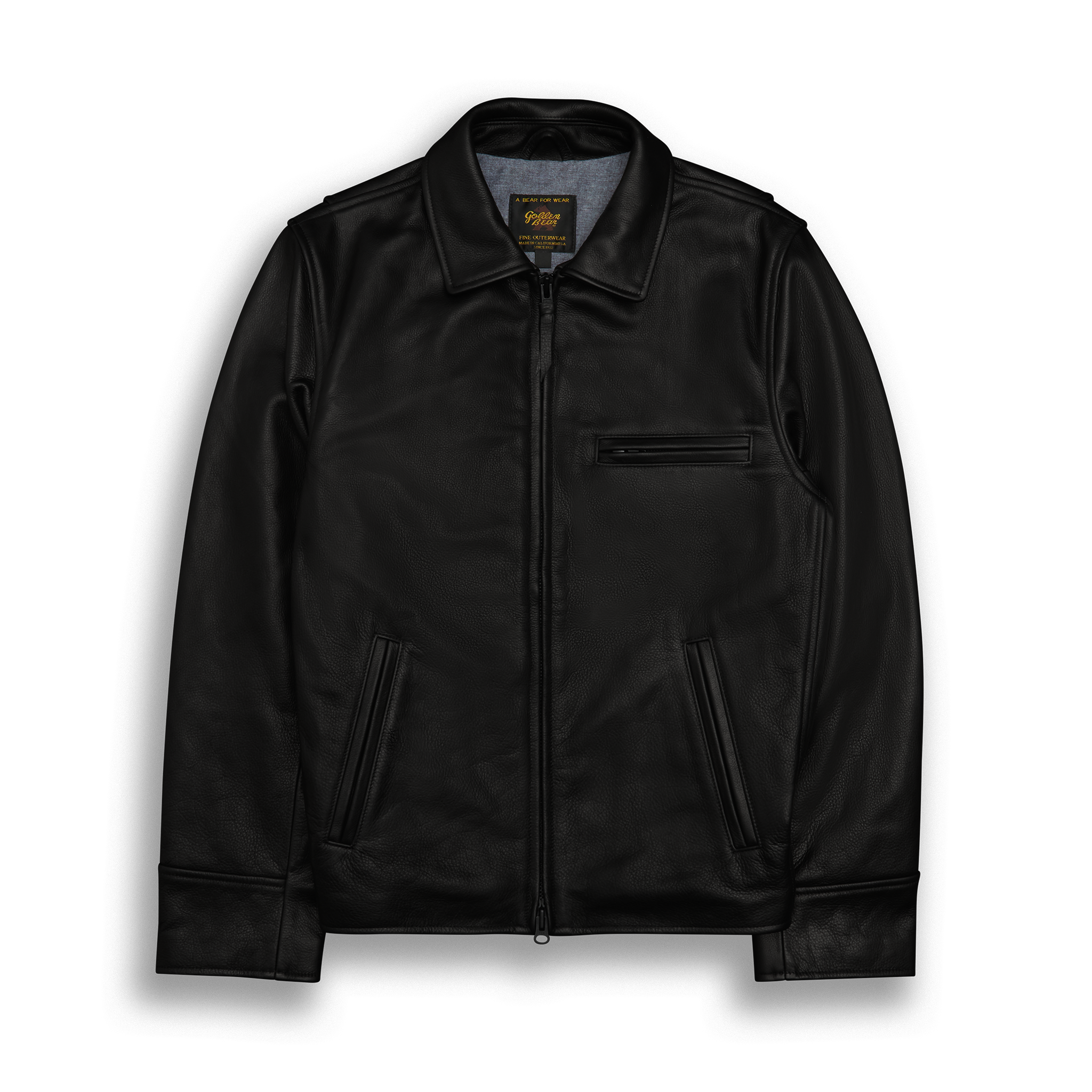 THE WATERFRONT - Black Naked Leather Contemporary Fit - Golden Bear Sportswear 